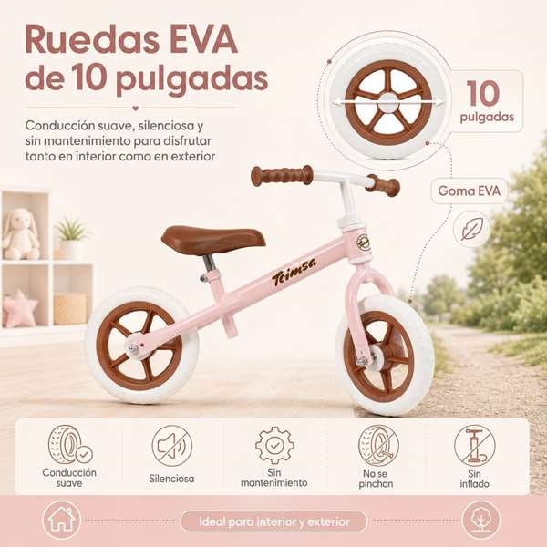 Toimsa Bicicleta sin pedales Rosa Vintage 10 pulgadas