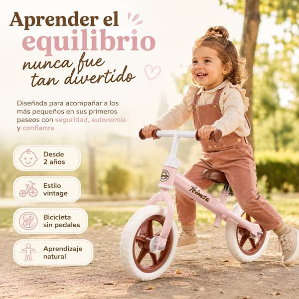 Toimsa Bicicleta sin pedales Rosa Vintage 10 pulgadas