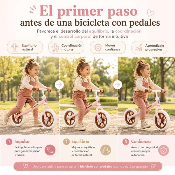 Toimsa Bicicleta sin pedales Rosa Vintage 10 pulgadas