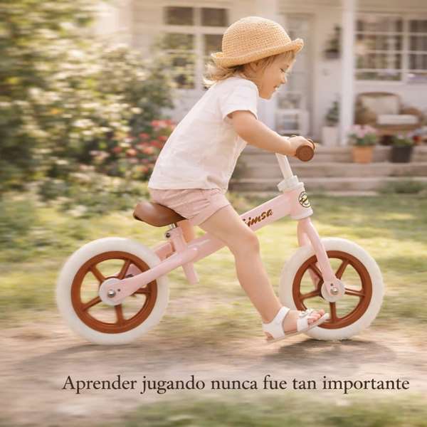 Toimsa Bicicleta sin Pedales Rosa Vintage 10" para Niños de 2 a 3 Años