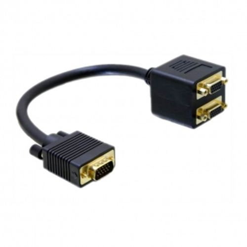 Nanocable Cable Bifurcador SVGA HDB15/M a 2xHDB15/H Oro 20cm