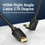 Vention Cable HDMI 2.0 4K@60Hz Acodado 270° Macho-Macho 1m Negro Aaqbf