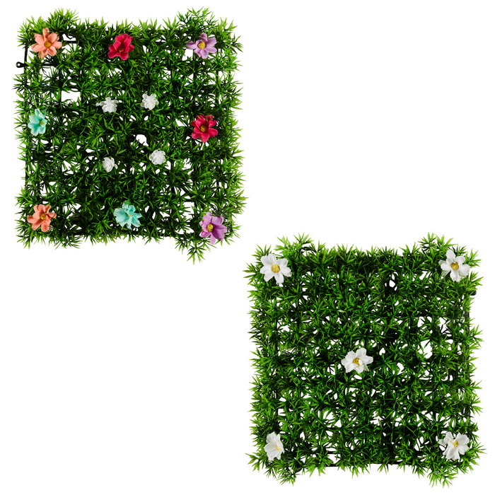 Je cherche une Idee Loseta de Césped Artificial con Flores 25x25 cm PE - Modelos Surtidos (Blancas/Colores) - Idea Decorativa Francesa