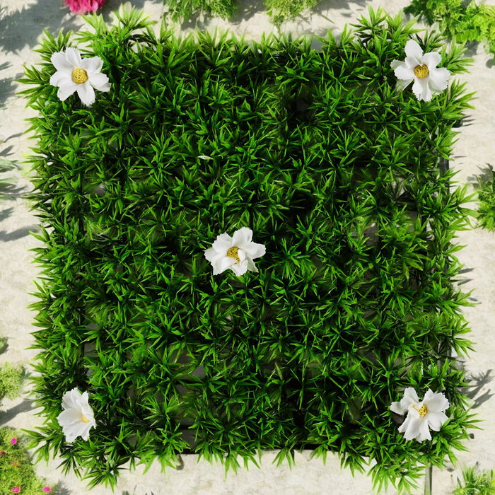 Je cherche une Idee Loseta de Césped Artificial con Flores 25x25 cm PE - Modelos Surtidos (Blancas/Colores) - Idea Decorativa Francesa