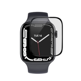 eSTUFF Protector de Pantalla Titan Shield de Vidrio Híbrido Flexible para Apple Watch Series 4/5/6/SE 44 mm - Transparente/Negro