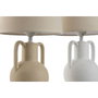 DKD Home Decor Lámpara de Sobremesa de Cerámica Surtido Blanco y Beige