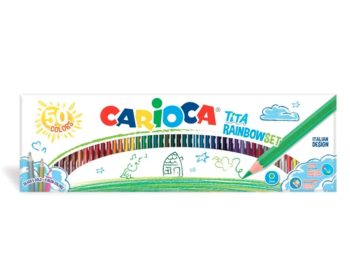 Carioca Tita Rainbow Lápices de Colores Surtidos Estuche 50 UD
