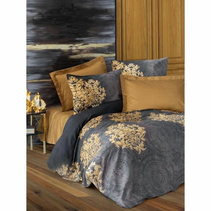 Aucune Juego de cama Antracita con funda nórdica y 2 fundas de almohada Aucune Juego de cama Antracita con funda nórdica y 2 fundas de almohada