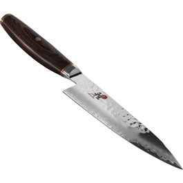 Miyabi 6000MCT Gyutoh 16cm con hoja de acero MC63 y mango de madera Pakka marrón