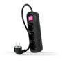 Nanocable Regleta de 3 Tomas con Interruptor, 1.4 m, Negra