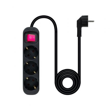 Nano Cable Regleta con Interruptor 10.38.0003-BK, 3 Tomas de Corriente, Cable 1.4m, Negra Nano Cable Regleta con Interruptor 10.38.0003-BK, 3 Tomas de Corriente, Cable 1.4m, Negra