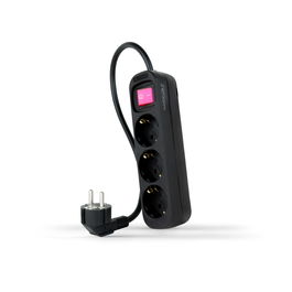 NANOCABLE REGLETA 3 TOMAS INTERRUPTOR 1.4 M NEGRA