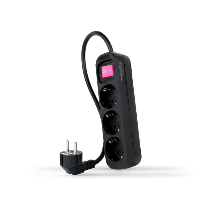 NANOCABLE REGLETA 3 TOMAS INTERRUPTOR 1.4 M NEGRA NANOCABLE REGLETA 3 TOMAS INTERRUPTOR 1.4 M NEGRA