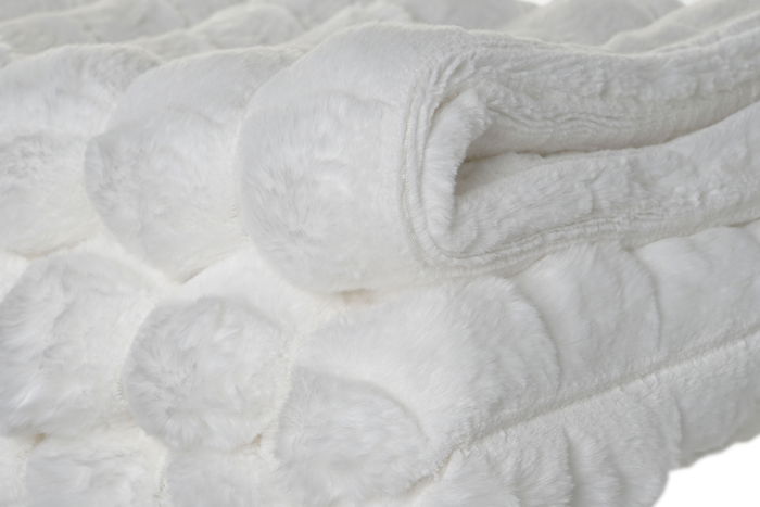 DKD Home Decor Manta Sofa Polar 2c24 Urban Crudo Poliester 170 x 130 cm (2 Unidades)