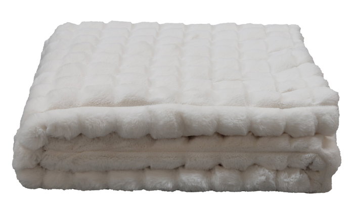 DKD Home Decor Manta Sofa Polar 2c24 Urban Crudo Poliester 170 x 130 cm (2 Unidades)