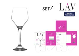 LAV Set 4 Copas de Vino y Agua 330Cc Colección Ella 17,8 x 21,6 x 17,8 cm (6 Cajas)