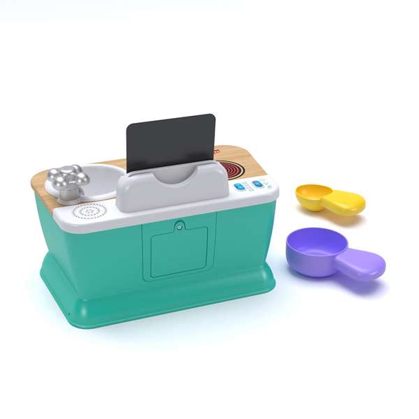 Hape Cocina de Madera con Pilas para Niños Cocina Conmigo, Juguete de Cocina, Dimensiones 27.5x24x17.5 cm, Edad Recomendada 36 meses