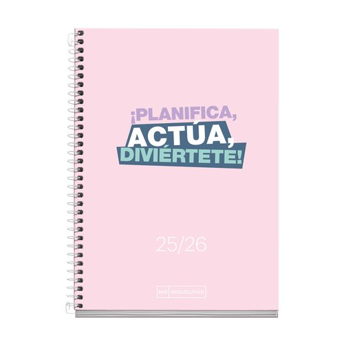 MIQUELRIUS Agenda Escolar School Write Espiral Tapa Extra Activa 8º 2025-26 Rosa MIQUELRIUS Agenda Escolar School Write Espiral Tapa Extra Activa 8º 2025-26 Rosa