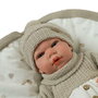 Muñecas Arias Muñeca Reborn bebé Noa, 40 cm, color beige, incluye manta de invierno, juguete para niñas a partir de 3 años