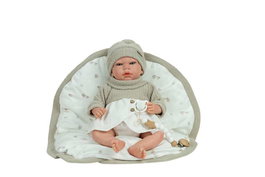 Muñecas Arias Muñeca Reborn bebé Noa, 40 cm, color beige, incluye manta de invierno, juguete para niñas a partir de 3 años