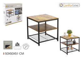 Confortime Estantería Auxiliar de Tubo de 20 mm, Metal, 50 x 50 x 51 cm (2 Unidades)