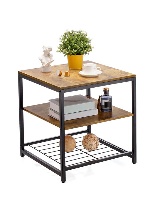 Confortime Estantería Auxiliar de Tubo de 20 mm, Metal, 50 x 50 x 51 cm (2 Unidades)