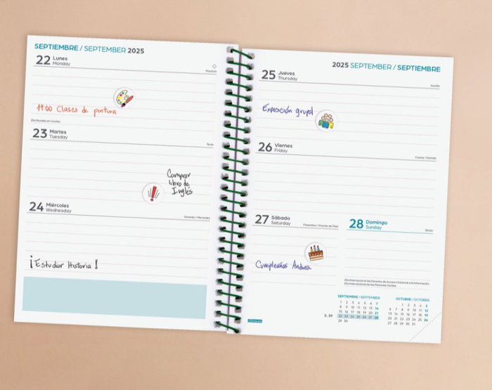 Finocam Agenda Escolar 2025-2026 Secundaria 634224926 Semana Vista Horizontal 120x164