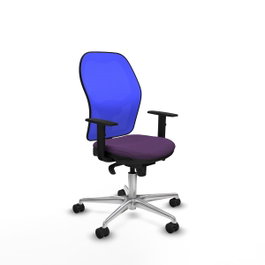 PIQUERAS Y CRESPO Silla de oficina Jorquera con mecanismo Sincro, Tela Morada y Malla Azul