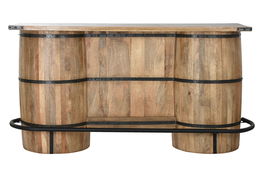 DKD Home Decor Mueble Bar Mango y Metal 60 x 100 x 180 cm