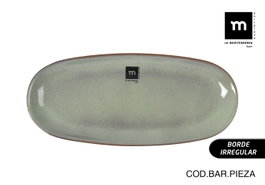 La Mediterranea Fuente Oval Macarella Green (24 Unidades) de 29 cm x 13,5 cm x 2,4 cm
