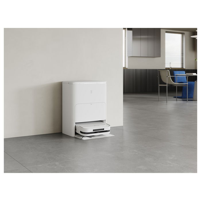 ECOVACS DEEBOT X5 OMNI Robot Aspirador con Estación de Vaciado Autónomo y Fregado, Sin Bolsa, Blanco, Forma D, 3.5L, Navegación Láser, 6400 mAh