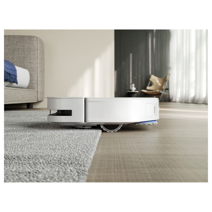 ECOVACS DEEBOT X5 OMNI Robot Aspirador con Estación de Vaciado Autónomo y Fregado, Sin Bolsa, Blanco, Forma D, 3.5L, Navegación Láser, 6400 mAh