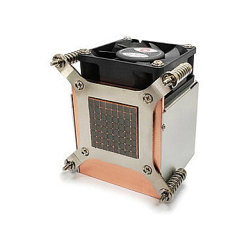 Dynatron K650 Refrigerador de Aire para CPU Intel, Ventilador 6 cm, 7000 RPM, 38.283 CFM, PWM, Socket LGA 1150/1151/1155/1156, 2U, Aluminio, Negro y Cobre