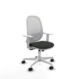 PIQUERAS Y CRESPO Silla de oficina Cilanco con mecanismo Sincro, Tela Negro y Malla Blanco