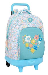 Safta Mochila Grande con Ruedas Compact Ext Reciclada Moos Fiori 33x45x22 cm