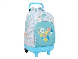 Safta Mochila Grande con Ruedas Compact Evolution Extraíble Reciclable Moos Fiori 450x330x220 mm