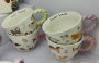 DKD Home Decor Set de Tazas de Porcelana Perros y Gatos Multicolor