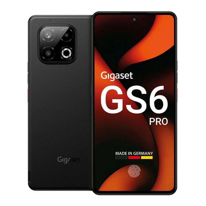 Gigaset GS6 PRO Smartphone Android 15 6.67" OLED 120Hz 8GB RAM 128GB 64MP Triple Cámara 5G 5300mAh Batería Negro