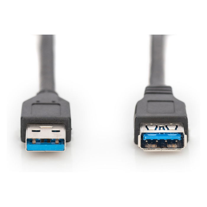 Digitus Cable de Extensión USB 3.0 Tipo A Macho a Hembra, 3 metros, USB 3.2 Gen 1, Negro