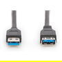 Digitus Cable de Extensión USB 3.0 Tipo A Macho a Hembra, 3 metros, USB 3.2 Gen 1, Negro