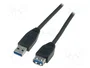 Digitus Cable de extensión USB 3.0 Tipo A - A de 3 m, Negro