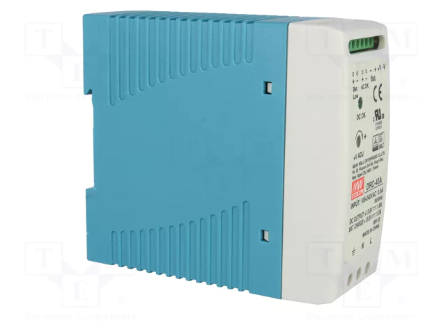 MEAN WELL DRC-40A Alimentador de Impulso Buffer para Carril DIN 40,02W 13,8VDC