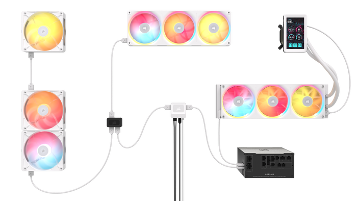 Corsair iCUE LINK LX360 RGB White 360mm Triple Fan Corsair iCUE LINK LX360 RGB White 360mm Triple Fan