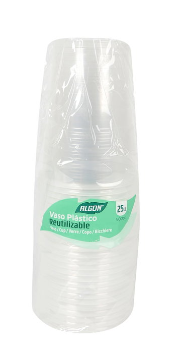 Algon Set 25 Vasos Transparentes 500 Cc (12 Unidades)