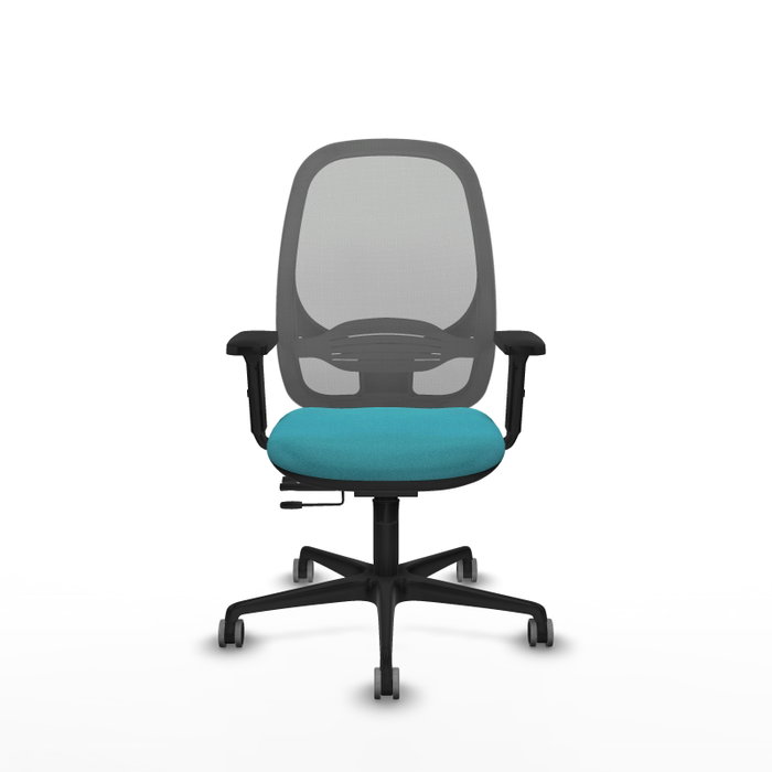 PIQUERAS Y CRESPO Silla de oficina Cilanco con mecanismo Sincro/Traslack, Tela Turquesa y Malla Gris