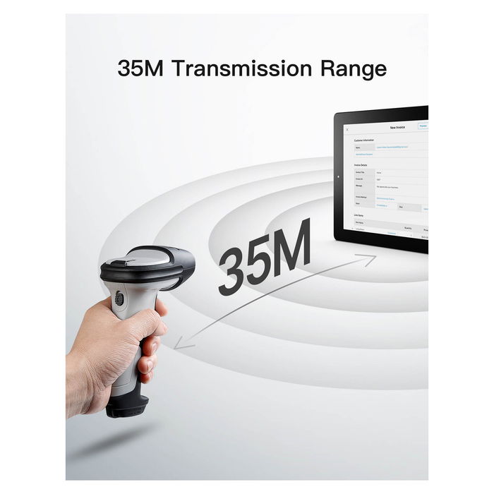 Inateck BCST-72 Lector de Códigos de Barras Portátil 2D Láser Inalámbrico Bluetooth/USB, Escáner QR PDF417 Aztec Code, Manual, Color Gris Inateck BCST-72 Lector de Códigos de Barras Portátil 2D Láser Inalámbrico Bluetooth/USB, Escáner QR PDF417 Aztec Code, Manual, Color Gris