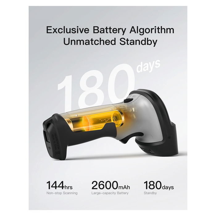 Inateck BCST-72 Lector de Códigos de Barras Portátil 2D Láser Inalámbrico Bluetooth/USB, Escáner QR PDF417 Aztec Code, Manual, Color Gris Inateck BCST-72 Lector de Códigos de Barras Portátil 2D Láser Inalámbrico Bluetooth/USB, Escáner QR PDF417 Aztec Code, Manual, Color Gris