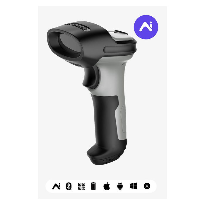 Inateck BCST-72 Lector de Códigos de Barras Portátil 2D Láser Inalámbrico Bluetooth/USB, Escáner QR PDF417 Aztec Code, Manual, Color Gris Inateck BCST-72 Lector de Códigos de Barras Portátil 2D Láser Inalámbrico Bluetooth/USB, Escáner QR PDF417 Aztec Code, Manual, Color Gris