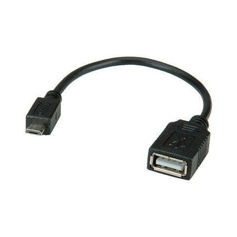 VALUE Cable USB 2.0 Micro B a USB A Macho/Hembra 0.15m - OTG, Negro (Ref: 11.99.8311) VALUE Cable USB 2.0 Micro B a USB A Macho/Hembra 0.15m - OTG, Negro (Ref: 11.99.8311)