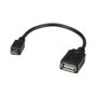 VALUE Cable USB 2.0 Micro B a USB A Macho/Hembra 0.15m - OTG, Negro (Ref: 11.99.8311)